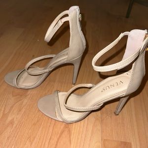 High Heel Strappy Sandal - In Nude